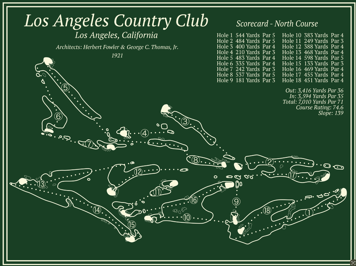 Los Angeles Country Club North Course Maps