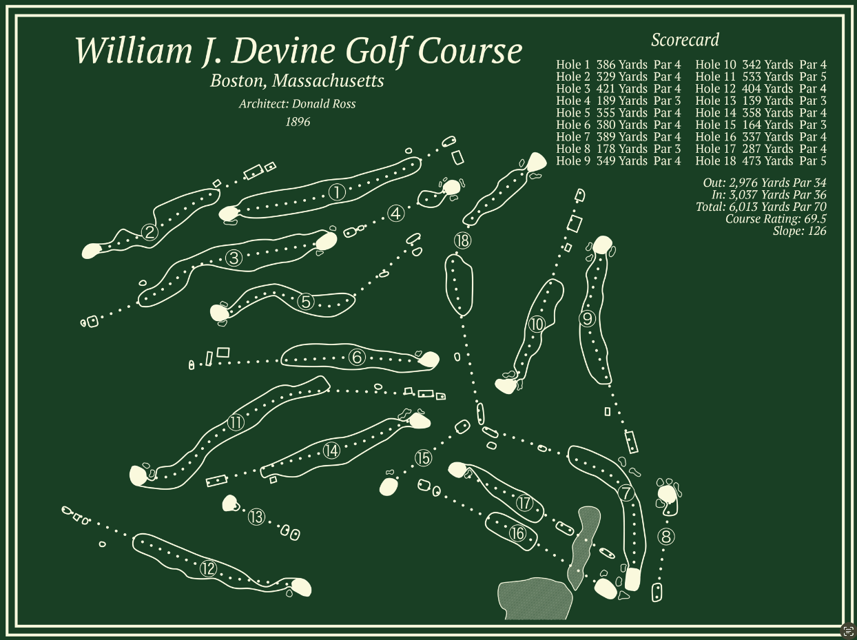 William J. Devine Golf Course Course Maps