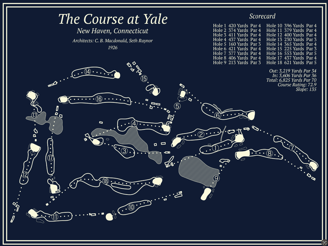 Yale Golf Course Course Maps 1086