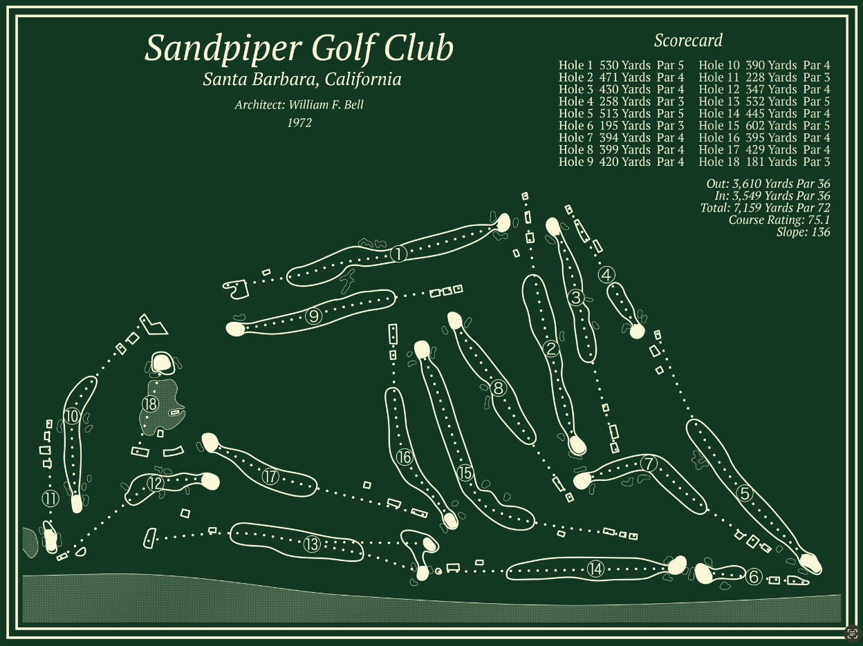 Sandpiper Golf Club – Course Maps